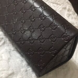 Gucci Brown Leather Glasses Case